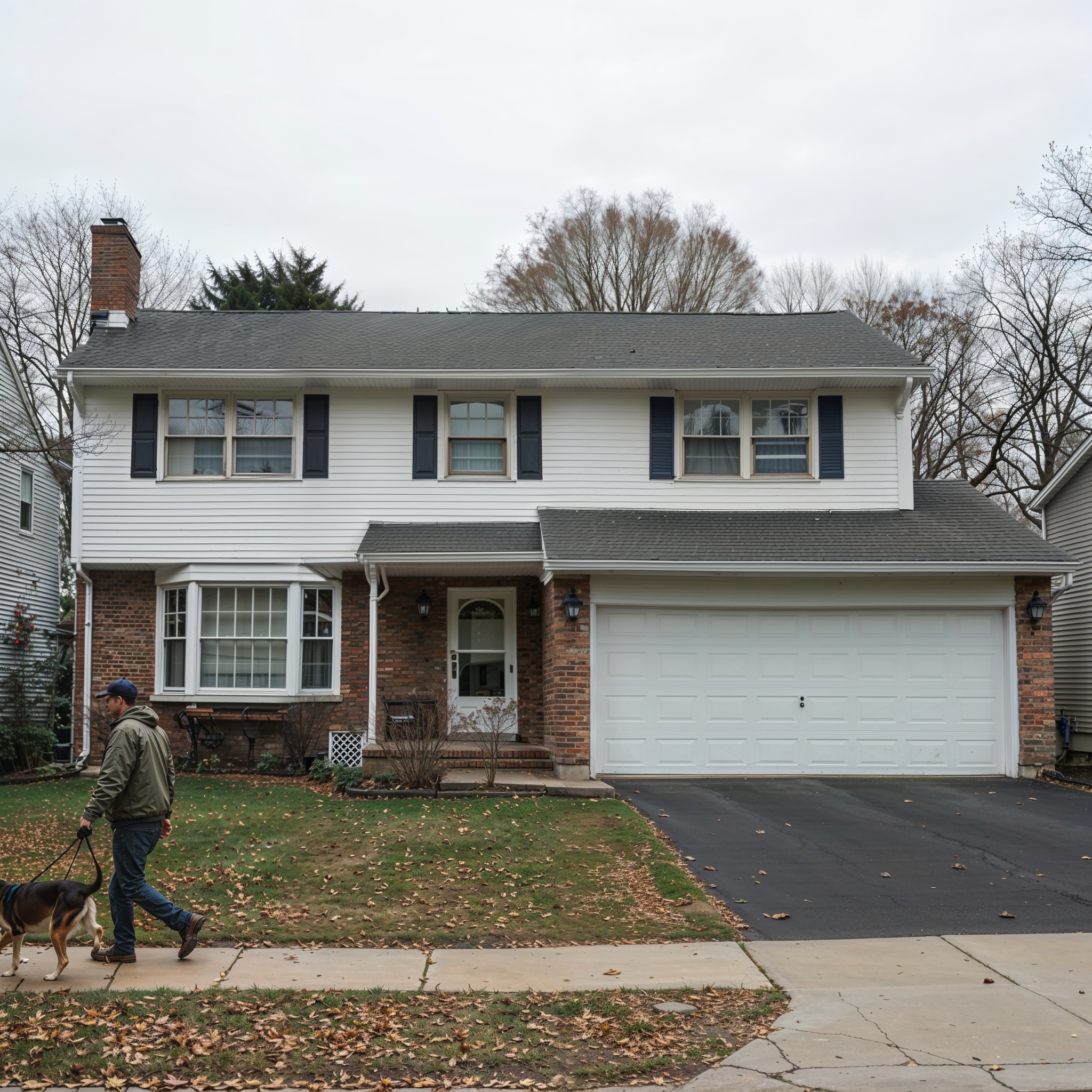 House with new seamless gutter system installed — clean roofline with no staining or overflow